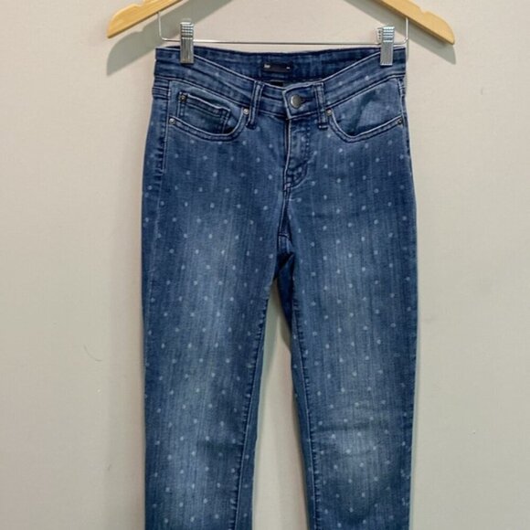 Gap blue with white polkadots skinny Jeans size 25 - Picture 10 of 13